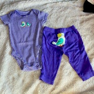 Carters purple bird matching set